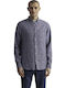 Gant Men's Shirt Long Sleeve Linen Navy Blue