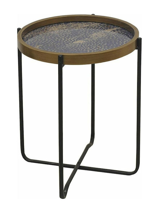 Big Fish Round Metal Side Table Black L40xW40xH57.5cm