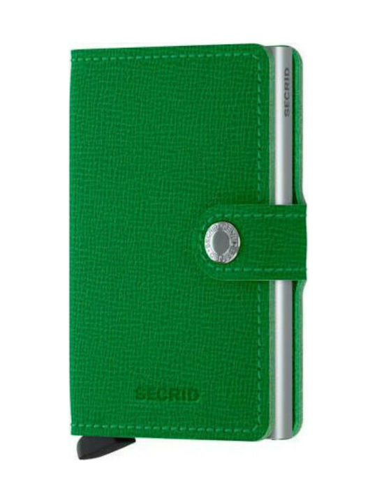 Secrid Miniwallet Crisple Δερμάτινο Ανδρικό Πορτοφόλι Καρτών με RFID και Μηχανισμό Slide Πράσινο