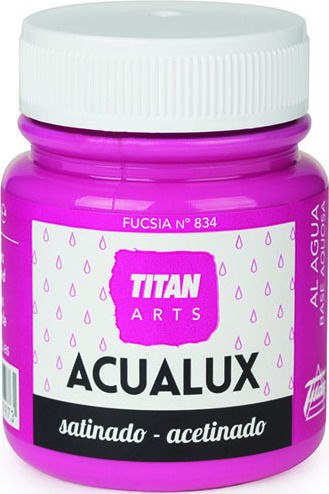 Titan Acualux Satin Υγρό Χρώμα Χειροτεχνίας Φούξια για Ξύλο Νερού Μεταλλικών Αποχρώσεων Fucsia 834 100ml