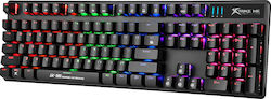 Xtrike Me GK-980 Tastatură Mecanică de Gaming cu Albastru personalizat întrerupătoare și iluminare RGB Negru