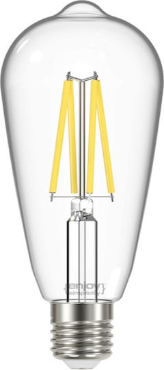 Elvhx Λάμπα LED 8W για Ντουί E27 και Σχήμα ST64 Θερμό Λευκό 1060lm