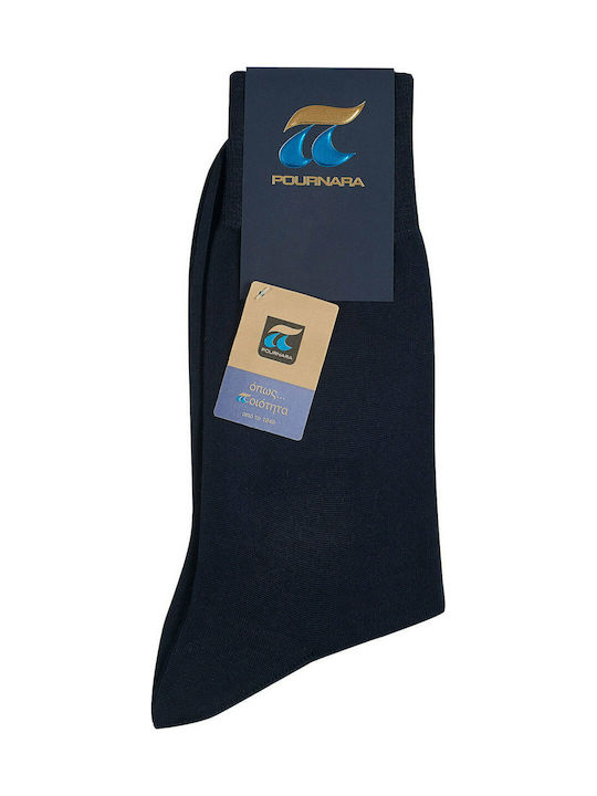 Pournara Herren Einfarbige Socken Blau 1Pack