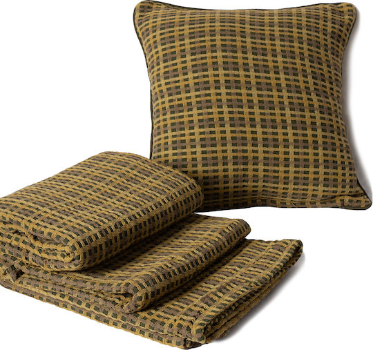Silk Fashion Multisquare Ριχτάρι Διθέσιου Καναπέ 180x240εκ. Πράσινο 6978000000081