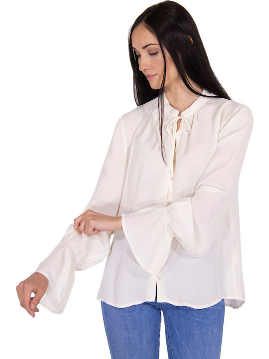 Pepe Jeans Marga Women's Monochrome Long Sleeve Shirt White