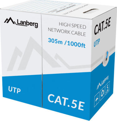 Lanberg U/UTP Cat.5e (Gigabit) Cablu De Rețea Ethernet Fără Conectori 305m Albastru