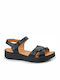 Boxer Women's Flat Sandals Anatomic with Strap in Black Color