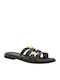 Ragazza Leather Women's Flat Sandals Anatomic in Black Color