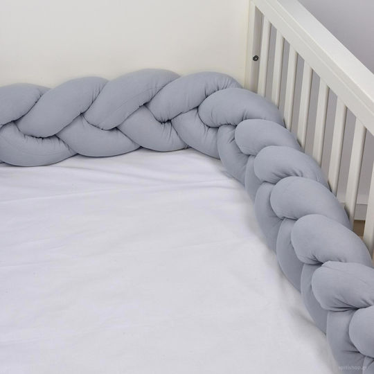 Baby Oliver Crib Bumper Braided Inside Gray 18x200cm