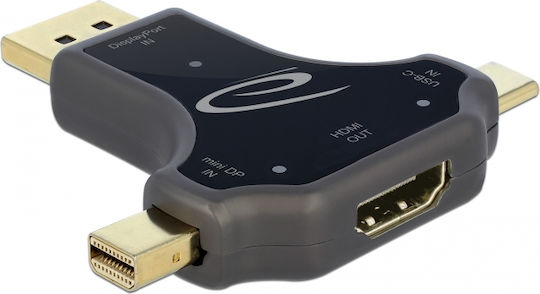 DeLock DisplayPort / USB-C / Mini-DisplayPort Männlich Zu HDMI Weiblich 1 Stück 64060