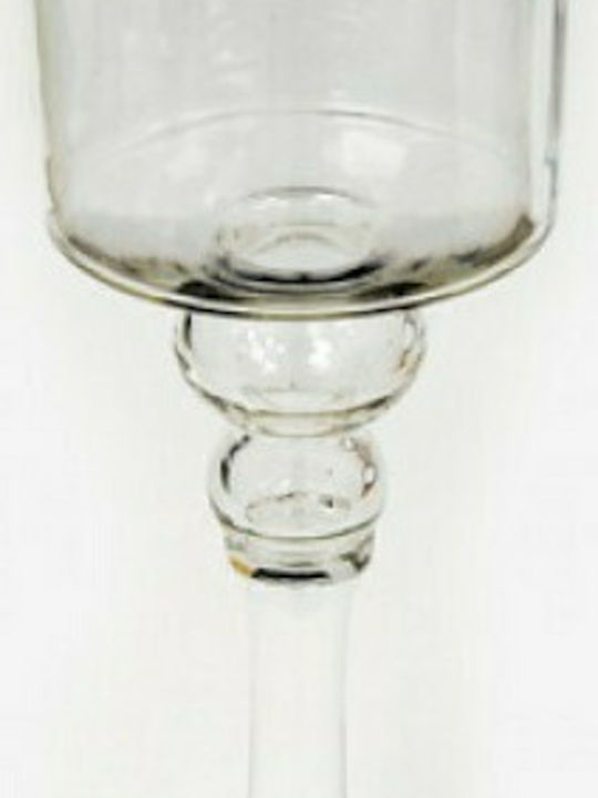 Faitakis Pack Kerzenhalter geeignet für Teelichter Glas Transparent 11.5x11.5x40cm 1Stück