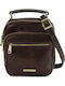 Paul Leder Herrentasche Schulter / Crossbody Dark Brown