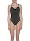 Solid Lightech High Athletic One-Piece Swimsuit Black