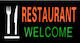 Restaurant Welcome LED Beschriftung Einseitig Wasserdicht 43.3x23.3cm