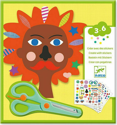 Djeco Papierschneiden Create With Stickers für Kinder 3++ Jahre