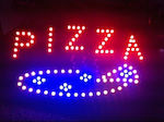 Pizza LED Signs with Motion One - Sided 50x26cm