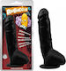 Chisa Novelties Rubicon Realistic Dildo With Scrotum And Suction Cup Black 23cm
