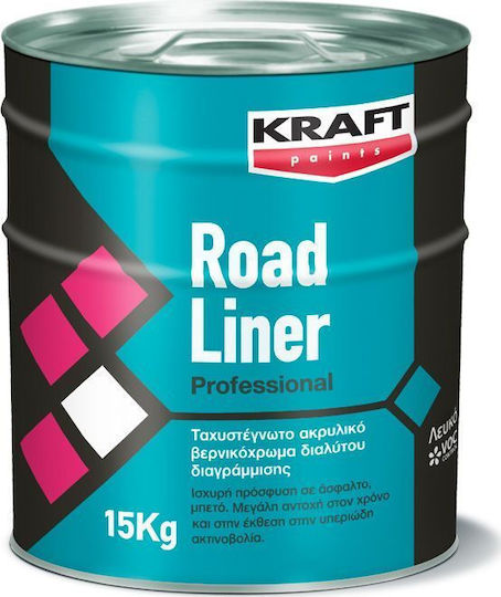 Kraft Road Liner Χρώμα Διαγραμμίσεων Ακρυλικό Λευκό 25kg