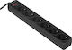 CyberPower Power Strip with Surge Protection 6 Positions with Switch and Cable 1.8m
