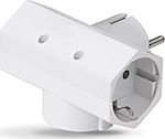 Com 3-Outlet T-Shaped Wall Plug White