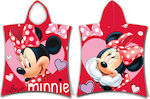 Dimcol Poncho de plajă pentru copii Minnie Roșu 115 x 50cm.