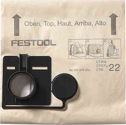 Festool FIS-CT 22/5 452970 Staubsaugerbeutel 5Stück Kompatibel mit Staubsauger Festool