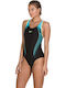Fit Laneback Athletic One-Piece Swimsuit Black