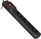 Active Jet ACJ COMBO 6Gn Power Strip with Surge Protection 6 Positions with USB-A, Switch and Cable 10m