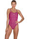 Speedo RefractWave Allover Turnback Sportlicher Badeanzug Fuchsie