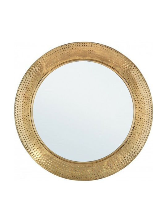 Bizzotto Adara Wall Mirror with Gold Metallic Frame Diameter 80cm 1pcs