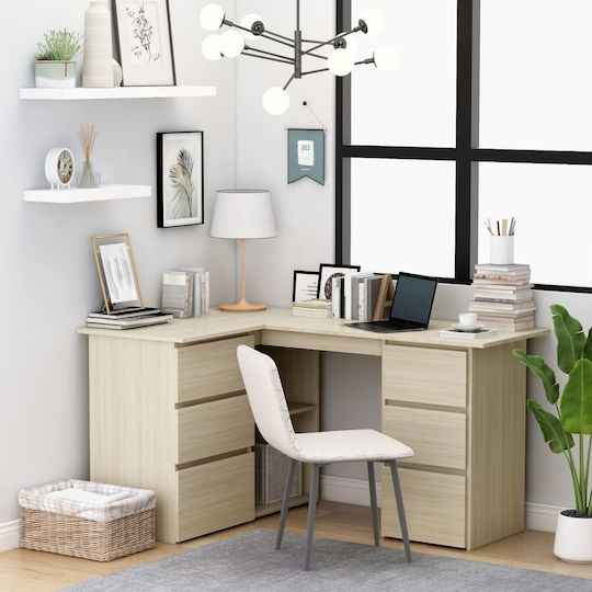 Ecke Schreibtisch Holz Beige 145x100x76cm