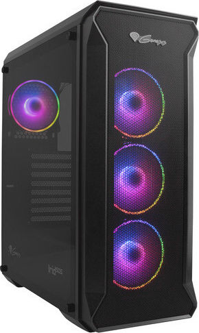 Genesis Irid 505 ARGB Gaming Midi-Turm Computergehäuse mit Seitenfenster Schwarz