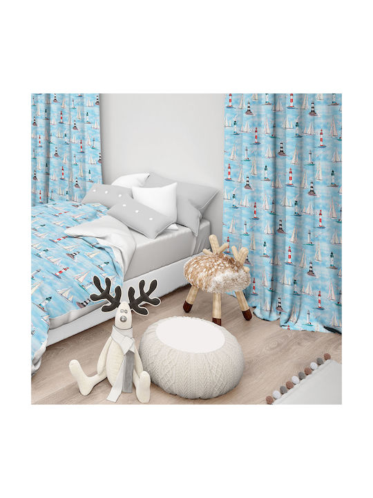 Lino Home Kids Rod Pocket Curtain Bermeo 101 Ciel 8000000716 135x270cm