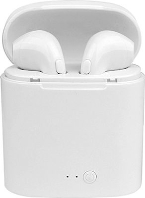 i7s Earbud Bluetooth Handsfree Earphones with Charging Case Whitά