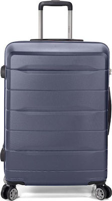 Benzi Large Travel Suitcase Hard Navy Blue with 4 Wheels Height 70cm