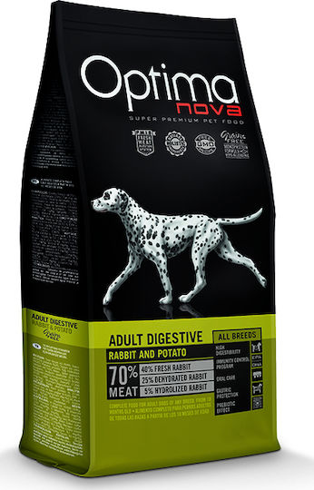 Optimanova Adult Digestive Rabbit & Potato 2kg Dry Food Grain-Free for Adult Dogs with Rabbit and Potatoes