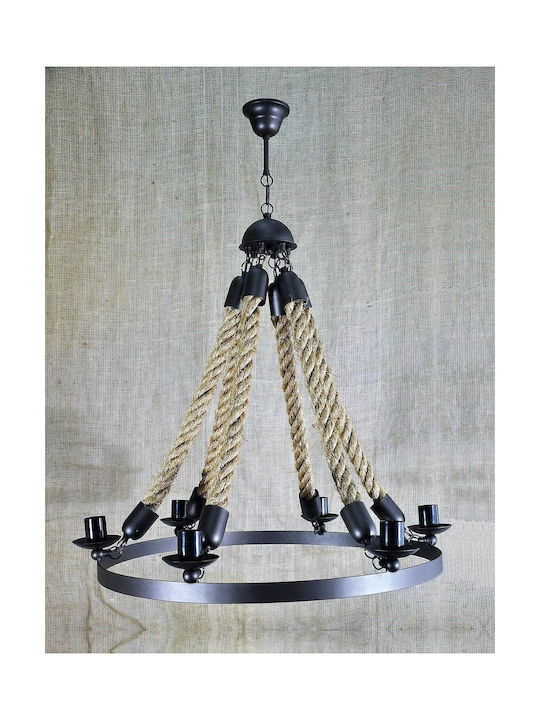 23 Home Νο.86 Candelabru cu Frânghie Negru