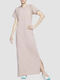 Air Summer Maxi Athletic Dress Short Sleeve Purple