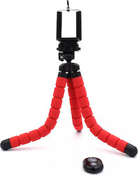 Ezra ST-04 Cell Phone Tripod with Bluetooth Red