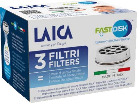 Laica Резервен филтър за вода за кана от активен въглен Fast Disk 3бр