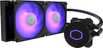 CoolerMaster Masterliquid ML240L V2 RGB Υδρόψυξη Επεξεργαστή Διπλού Ανεμιστήρα 120mm για Socket AM4/AM5/1700/1200/115x