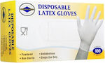 Θαλασσινός Γάντια Λάτεξ Με Πούδρα σε Λευκό Χρώμα 100τμχ