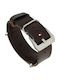 Strap Diloy 385 NATO leather strap dark brown 18mm