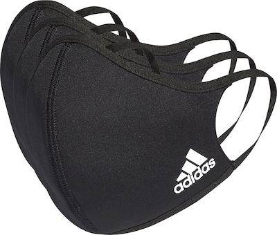 Adidas Μάσκα Προστασίας Υφασμάτινη XS/S σε Μαύρο χρώμα H13185 3τμχ