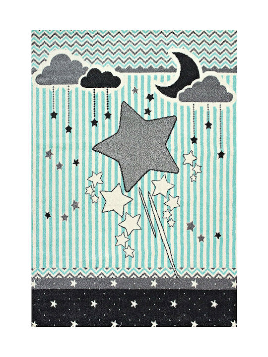 Madi Kids Cotton Rug D041A Stars 160x230cm Mint