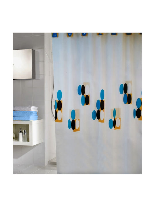 Milan Fabric Shower Grommet Curtain 240x185cm Blue