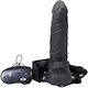 Toyz4lovers Real Rapture Air Feeling 8" Hollow Vibrating Strap On Harness with Dildo 20.5cm and Vibration in Black Color