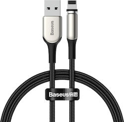 Baseus Zinc Împletit / Magnet detasabil USB-A la Cablu Lightning Negru 1m (CALXC-H01)
