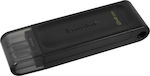 Kingston DataTraveler 70 64GB USB 3.2 Stick με σύνδεση USB-C Μαύρο