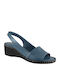 Naturelle S034 Anatomic Women's Leather Platform Shoes Blue